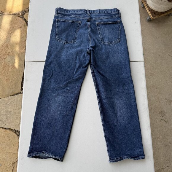 Old Navy Loose Straight Dark Wash Jeans (36×30) - Picture 2 of 5